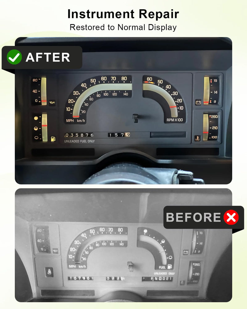 Instrument Cluster Printed Circuit Fit for Chevy Blazer C10 C15 C20 K10 K20 R10 R20 1981-1987 Replace 25044897, with Gauges Without Tachometer
