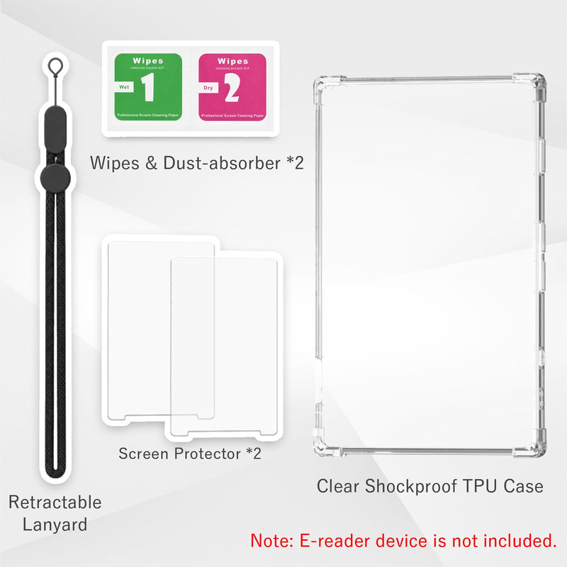 Clear Protective Case for XTEINK X4 E-Book Reader | 2-Pack Ultra-Clear Screen Protector, Lightweight, Durable Protection
