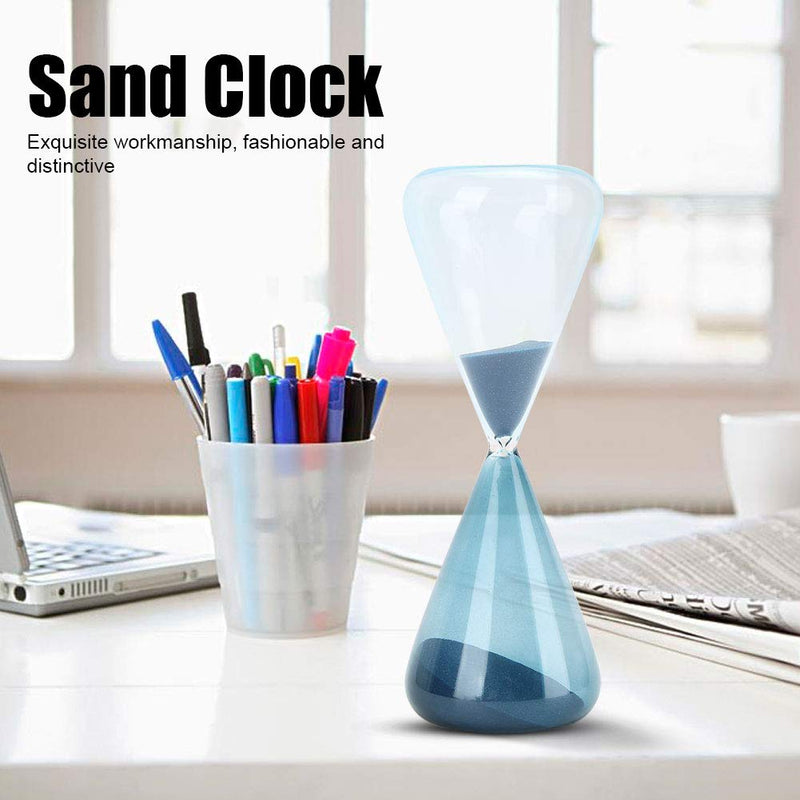 Mumusuki Hourglass Clock Blue Sand Timer, Innovative Cone Shape Unique Sand Clock Timer Glass Birthday Gift Office Kitchen Decor Table Ornament(M) M