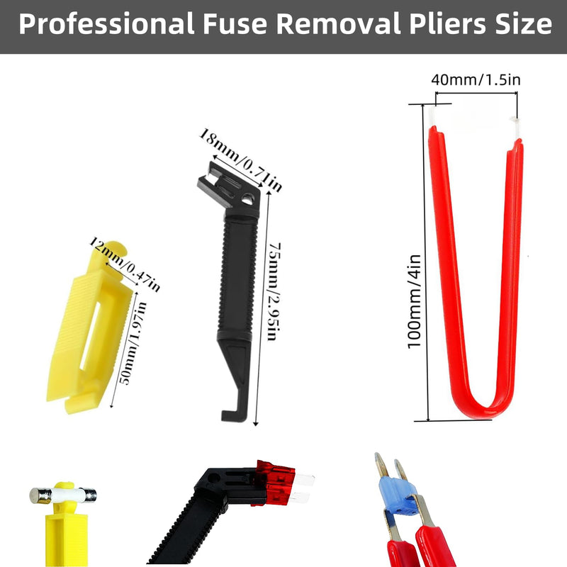 Relay Puller Pliers, Fuse Puller Pliers, Automotive Tools Relay Clamp Puller Fuse Puller, Car Vehicle Battery Terminal Wiper Remover Pliers - (4 Pack)