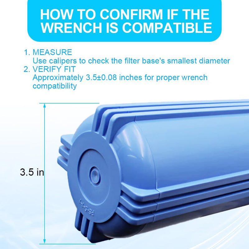 Heavy Duty Water Filter Wrench for 2.5x10 & 2.5x20 Inch Cartridges - 3.5 inch Max Grip Fits RO System, Under Sink Filter & Slim Housings - Durable ABS Plastic Tool with Anti-Slip Teeth Slim (Fits 2.5"x10" & 2.5"x20")