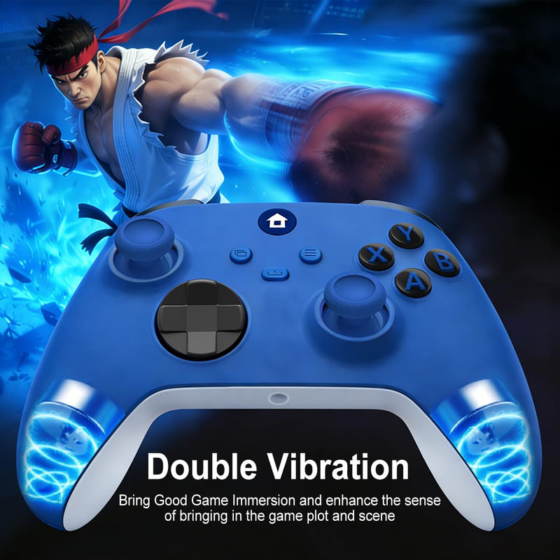 ADHLEK For Xbox Controller, Xbox One Controller- Blue | Easily Pair & Switch Between Devices,Compatible with Xbox Series X|S, Xbox One, Windows 10/11 PC