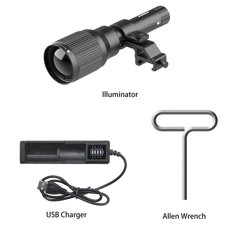 oneleaf.ai Infrared 8W Illuminator for Night Vision Monoculars, 850nm, 30m