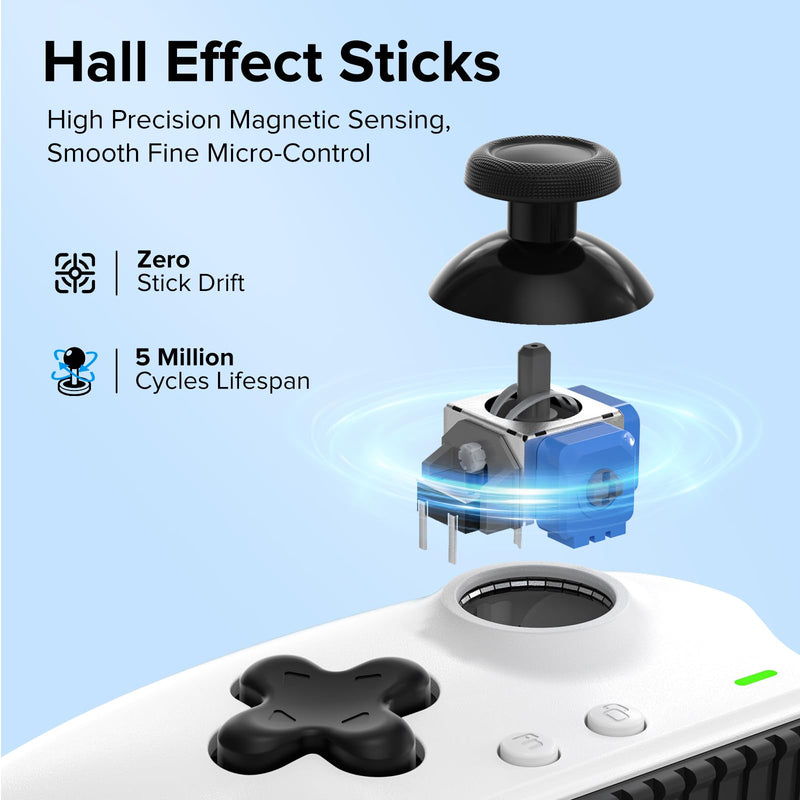 ZIKE Z331 Gaming Controller with Hall Effect Joysticks & Triggers | USB-C Mobile Gamepad for iPhone 15/16/17 & Android，Wireless Controller for PC, Xbox, Steam, Smartphones