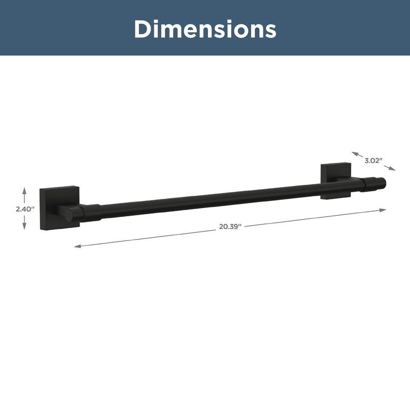 Franklin Brass Towel Rack | 18 Inch Matte Black Towel Bar for Bathroom, Kitchen | Maxted Accessories