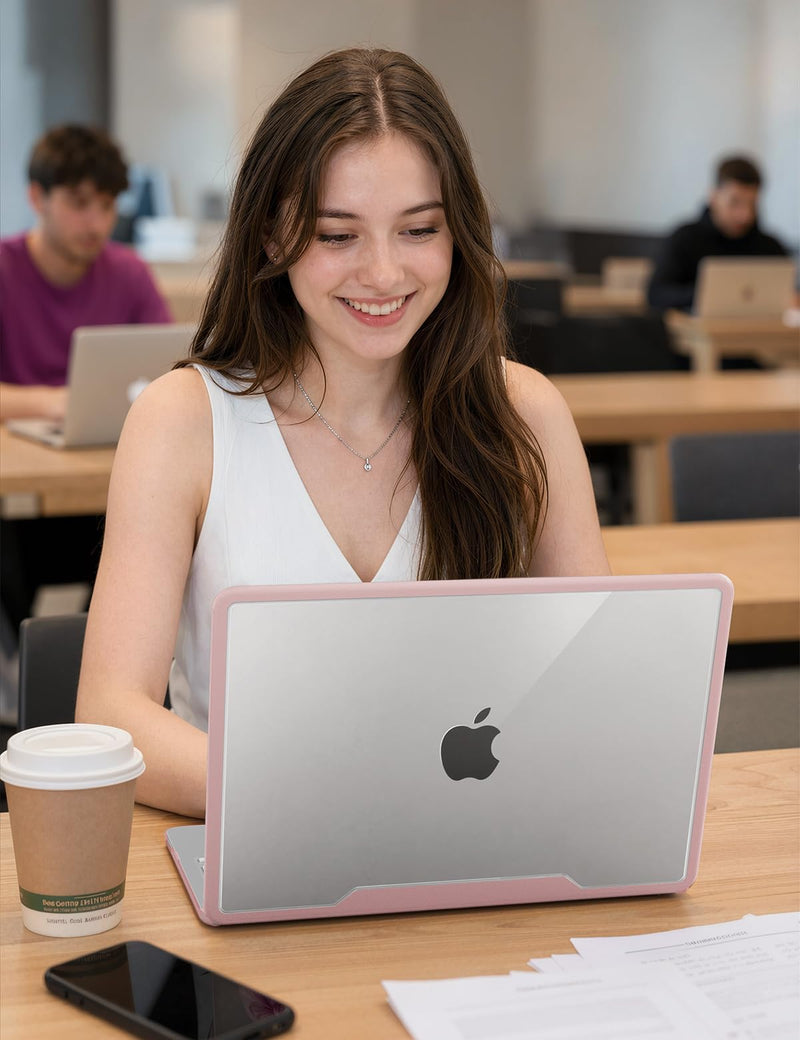 iCasso MacBook Neo Case 13 inch with A18 Pro Chip 2026 A3404 Blush Pink | MacBook Neo Minimalist Case, Anti-Scratch & Crack & Fingerprint with Keyboard Skin & Screen Protector, for Work Study Travel