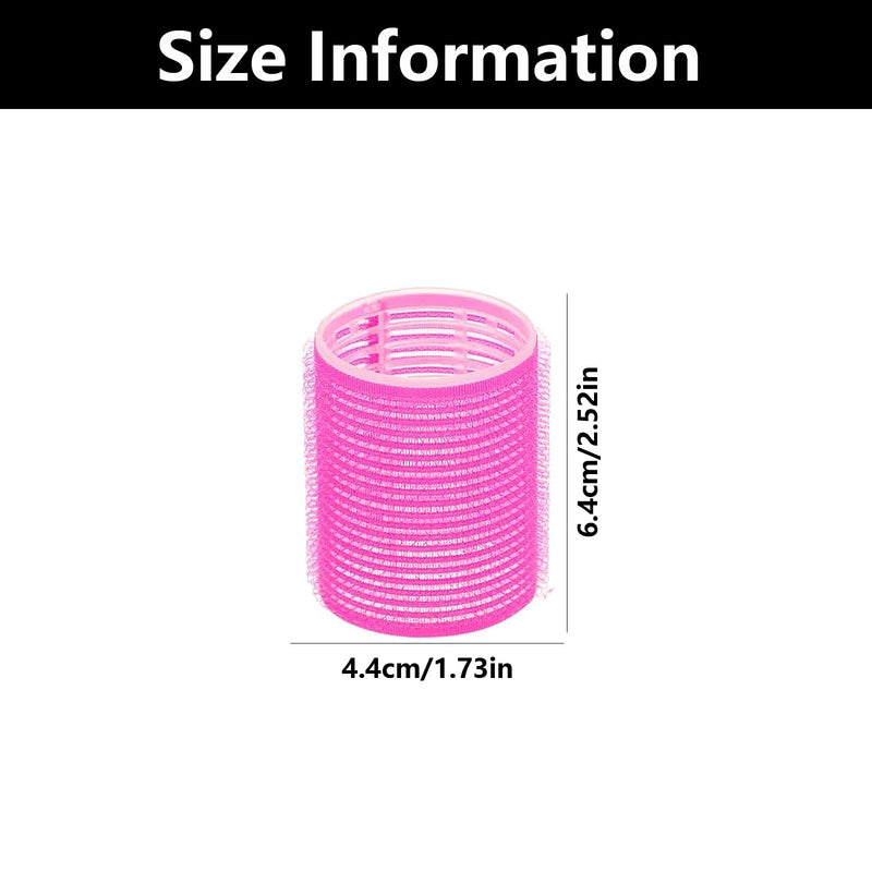 12 PCS Curlers Rollers, Hair Rollers, Rollers for Hair, Rollers for Hair Volume, for Long Medium Short Hair, Salon Home DIY Hairs Dressing(4.4cm Rose Red)