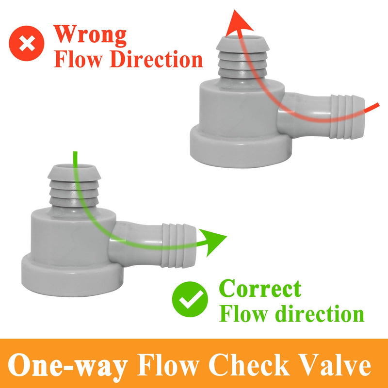 2Sets 179-1266 Power Brake Booster Vacuum Check Valve Kit, Grey, Comes with Grommet