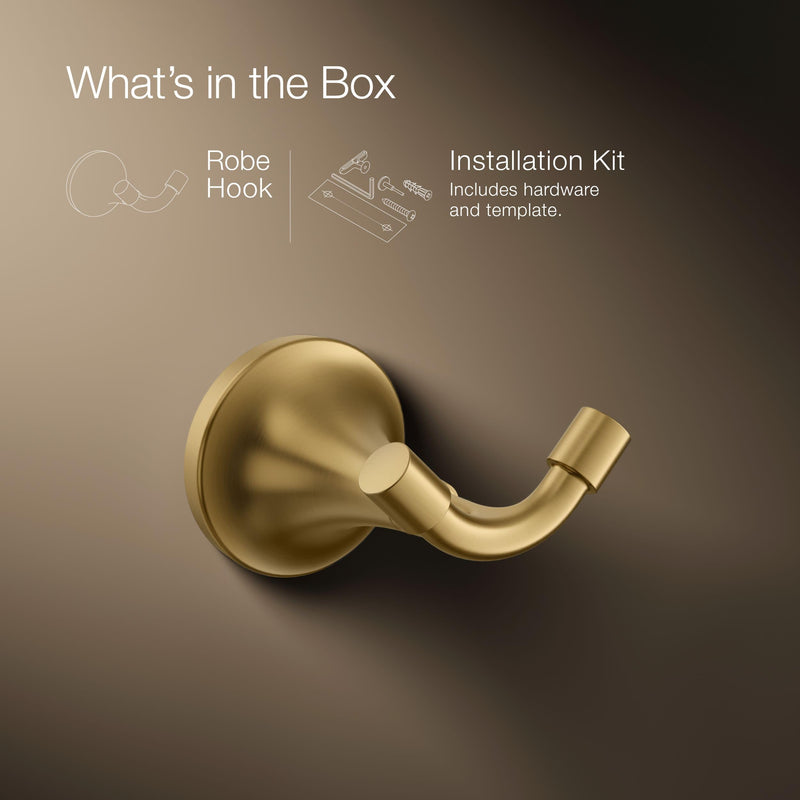 KOHLER TONE® ROBE HOOK Vibrant Brushed Moderne Brass