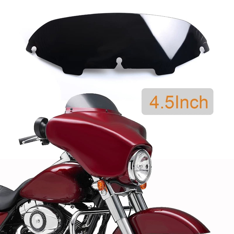 Black 4.5" Windshield Windscreen Compatible for 96-13 Harley Davidson Touring Street Glide Electra Glide FLHT FLHTCU Ultra Classic Glide FLHX FLHTK Tri Glide 1996-2013 4.5” Black
