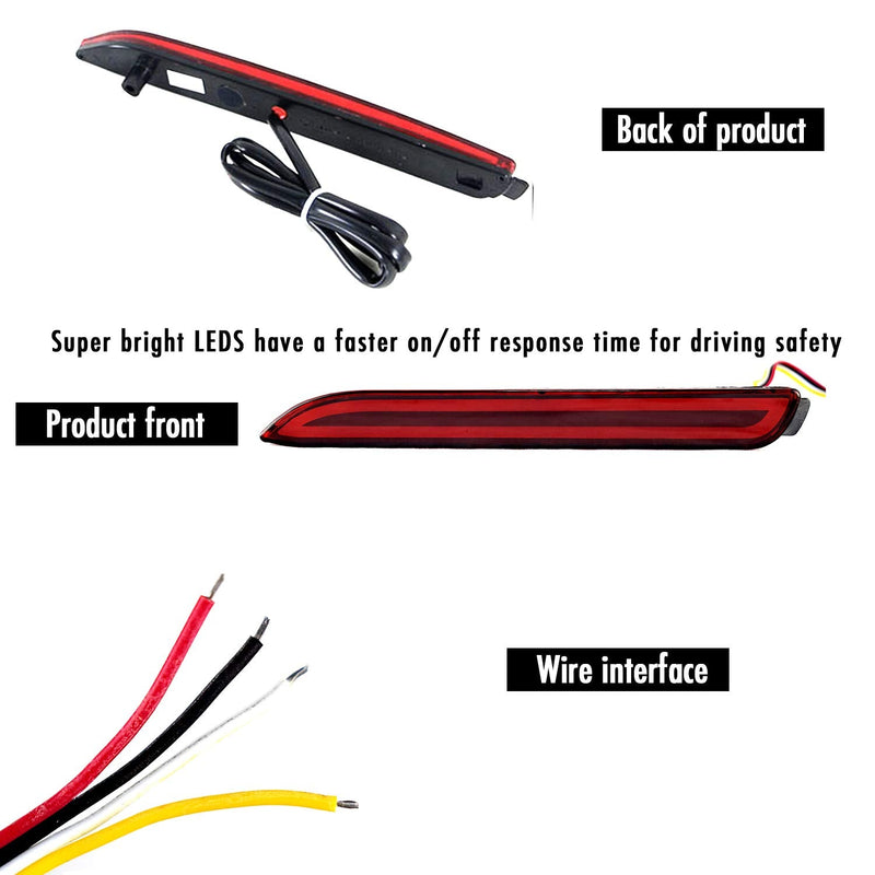 PGONE Red LED Rear Bumper Reflectors Fog Brake Tail Light sequential turn signal Lamps Accessories Kit For Toyota Rav4 Camry Sienna Matrix Venza Avalon Lexus RC250 RC350 IS-F GX470 RX300 Rx500