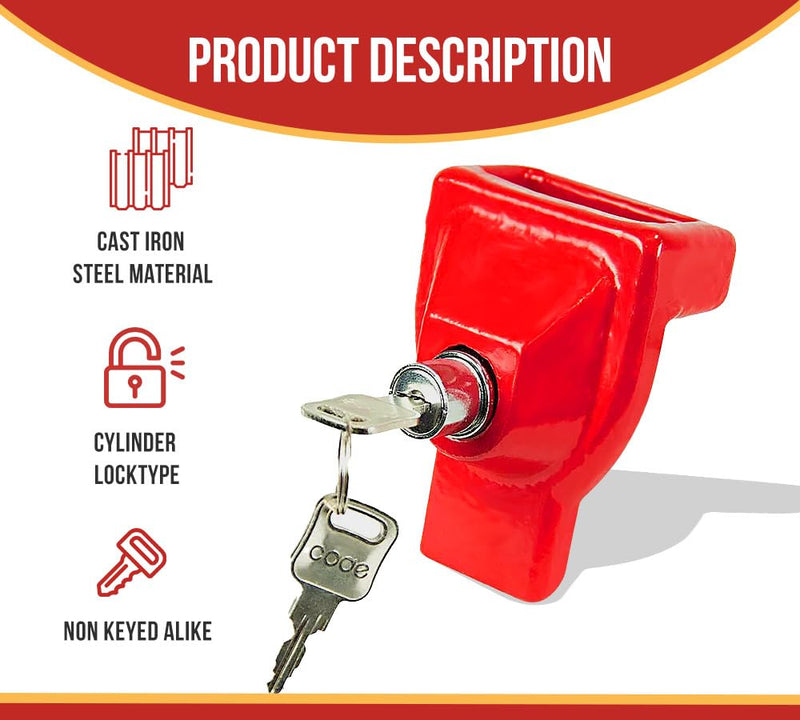 Mytee Products Cast Iron Air Brake Glad Hand Lock for Tractor Trailer 1 - Pack Without Keyed Alike