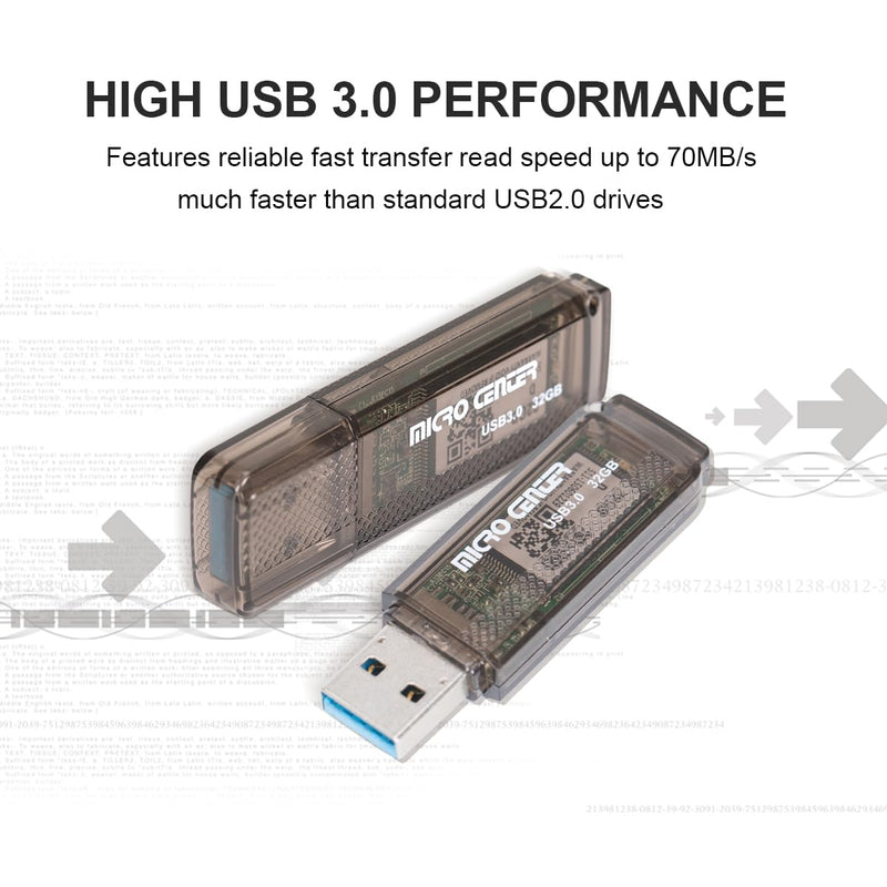 Micro Center SuperSpeed 5 Pack 64GB and 5 Pack 32GB USB 3.0 Flash Drive Mixed Multipack Thumb Drive Memory Data Storage Bulk, Much Faster than USB2.0 Flash Drive 5 Pack 64GB+5 Pack 32GB