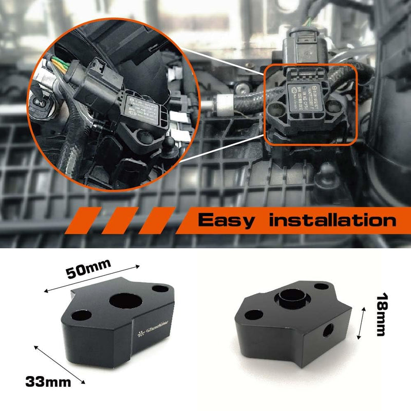 Shadow Turbo Boost Adapter Aluminum Boost Tap Kit for VW Audi Seat Skoda EA211 1.2TSI 1.4TSI Engine Boost Pressure Gauge Adaptor