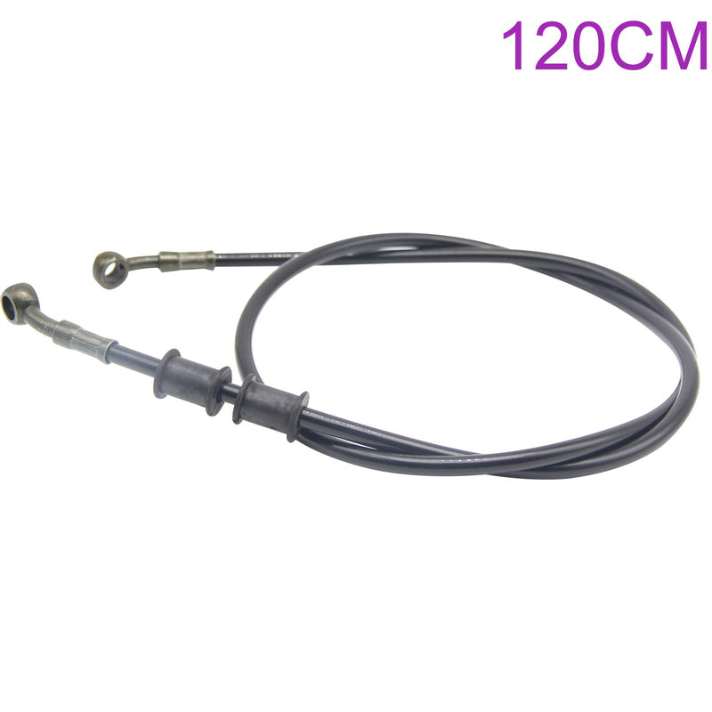 Stainless Steel Brake Hose, Braided Steel Clutch Line, Pack of 1, Flexible Brake Line for Motocross, Street Bikes (120cm/47.2", Black) 120cm/47.2"