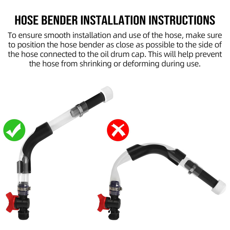 Fuel Jug Hose 3044 Replacement Kit with 2 Elbow Adapters,2 Fuel Hoses with Valve,Compatible with VP Racing Fuel Jug,5.5 and 10 Gallon Fuel Cans,Diesel Fuel Can,Dirt Bike,Motorcycle Accessories Fuel Hose with Valve+Elbow Adapter