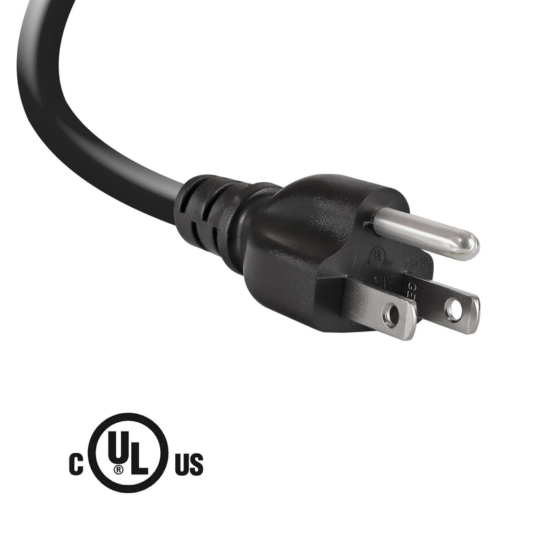 15Ft 12 Gauge 3 Prong Heavy Duty Universal AC Appliance Replacement Power Supply Cord Cable with Open End, SJT 12AWG 20Amp Conductor Wire Extension Cable, Black 15FT