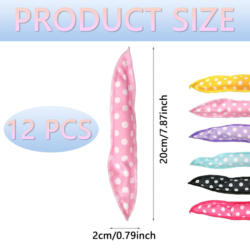 GZYCKJ 12 Pcs Heatless Hair Curlers, Pillow Rollers Sponge Wave Formers Sleep in Curlers Soft Foam for Long Short Hair Polka Dot Pattern