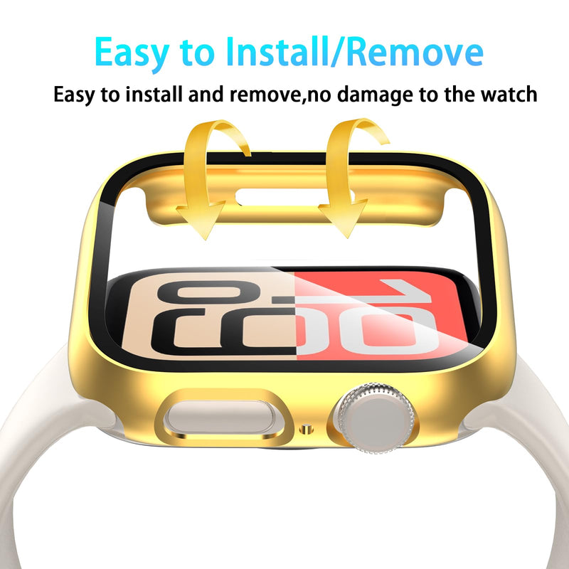 [6 Pack] Case Screen Protector Compatible with Apple Watch Series 9 8 7 41mm, Ultra-Thin Hard Full Coverage Protective Cover for iWatch 41 mm Black/Transparent/Pink/Gold/Starlight/Rose Gold