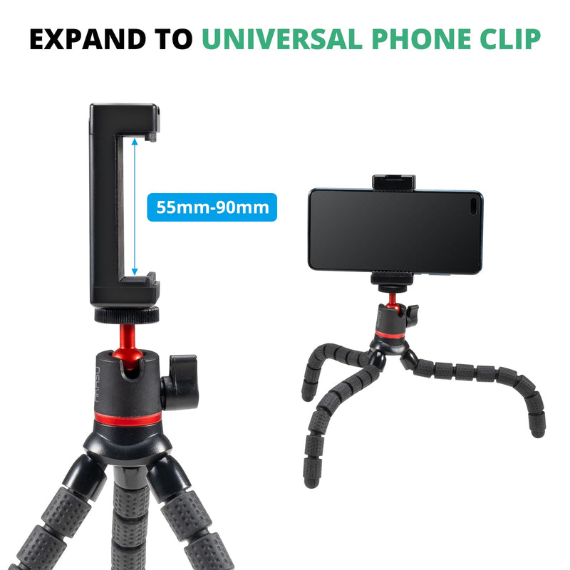 AKASO Mini Flexible Tripod Stand Travel Octopus Tripod with 1/4'' Screw for Magic Arm, Compatible with AKASO Action Camera EK7000/Brave 4/Brave 7 LE/Brave 7/GoPro Hero12/11/10/ 9/Max/DJI Osmo Action