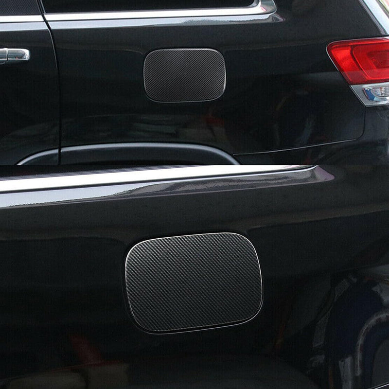 Carbon Fiber Fuel Tank Gas Cap Door Gas Tank Cap Cover Trim for Jeep Grand Cherokee 2011 2012 2013 2014 2015 2016-2020