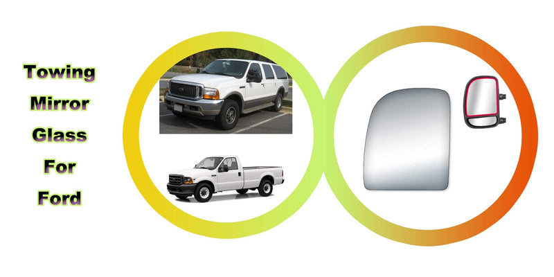 WLLW Mirror Glass Replacement for Ford E150/250/350/F250/F350/F450 Driver Side Driver Side Upper 10 1/16 inches