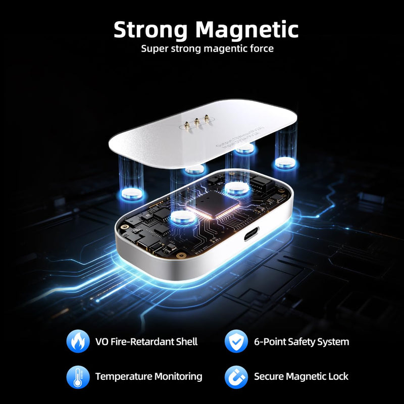 Magnetic Wireless Charger for iPad Pro 12.9inch(3rd/4th/5th/6th) & iPad Air 13 (M2/M3) ONLY, 18W Fast Charging Smart Connector Charger, Aluminum Alloy Wireless Charging Pad (12.9inch) 12.9inch Gen 3-6
