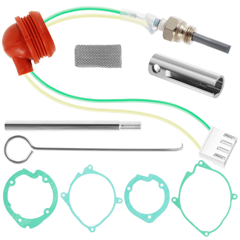 9 Pcs Glow Plug Repair Kit, 8pcs Diesel Parking Heaters 12V 2KW 5KW 8KW Glow Plug Ceramic Heater Repair Parts Glow Ignition Plug Kit Heater Accessories for Car Truck Boat(9pcs,Silver) 9pcs silver