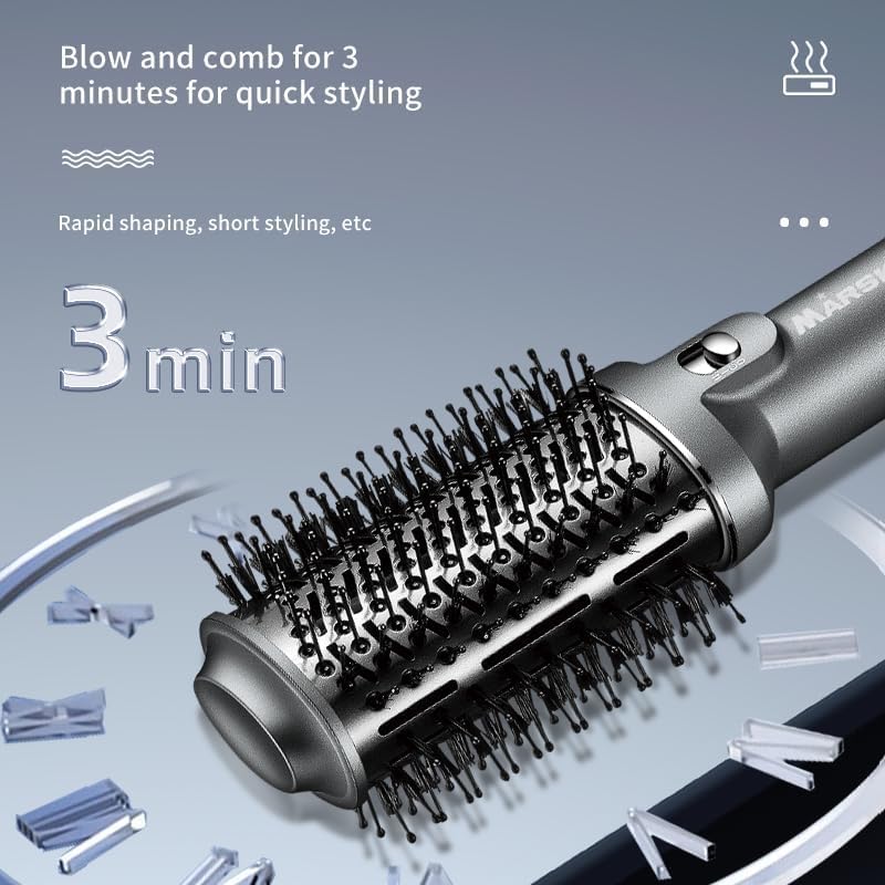 Hot Air Brush, Hair Dryer, Hairstyling Curling Brush, Hair Smoothing Brush | 3 Temperature Adjustable, 2 Wind Speed Gears, 1.8m 360° Rotating Power Cord, Not Suitable for Short Hair