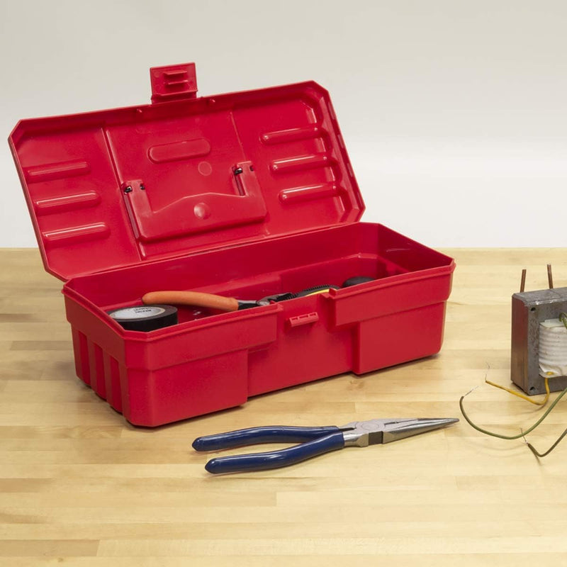 Akro-Mils 12-Inch ProBox Plastic Toolbox for Tools, Hobby or Craft Storage Toolbox, Model 09912, (12-Inch x 5-1/2-Inch x 4-Inch), Red 1-Pack