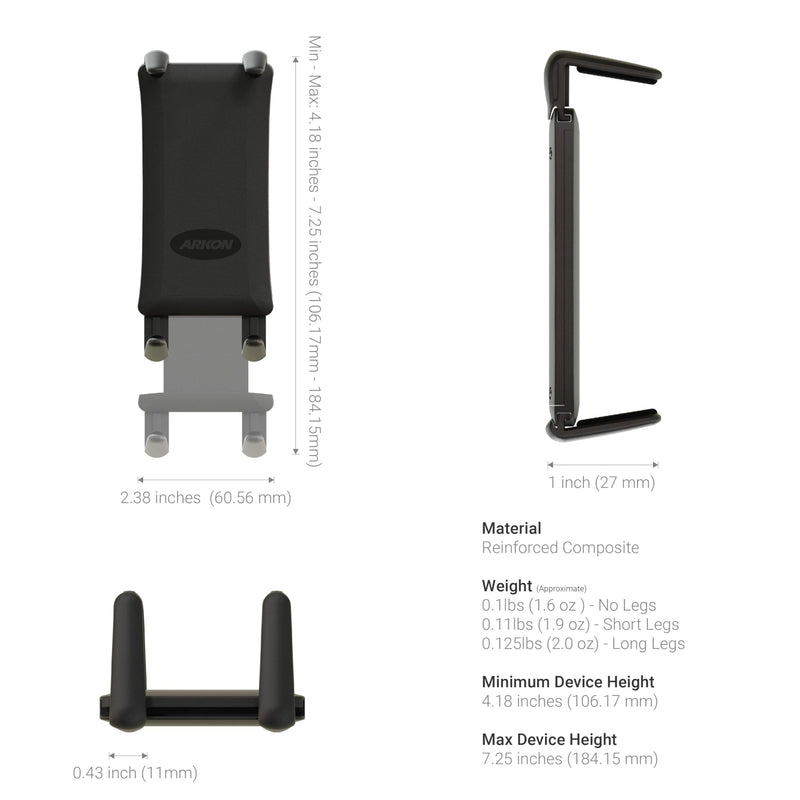 Arkon Mounts - Car Seat Rail Phone or Tablet Mount | Flexible Positioning | 22" Gooseneck | 360° Adjustability | Tablet Holder fits iPhone, Galaxy, Note and more | Up to 8" Screen Size