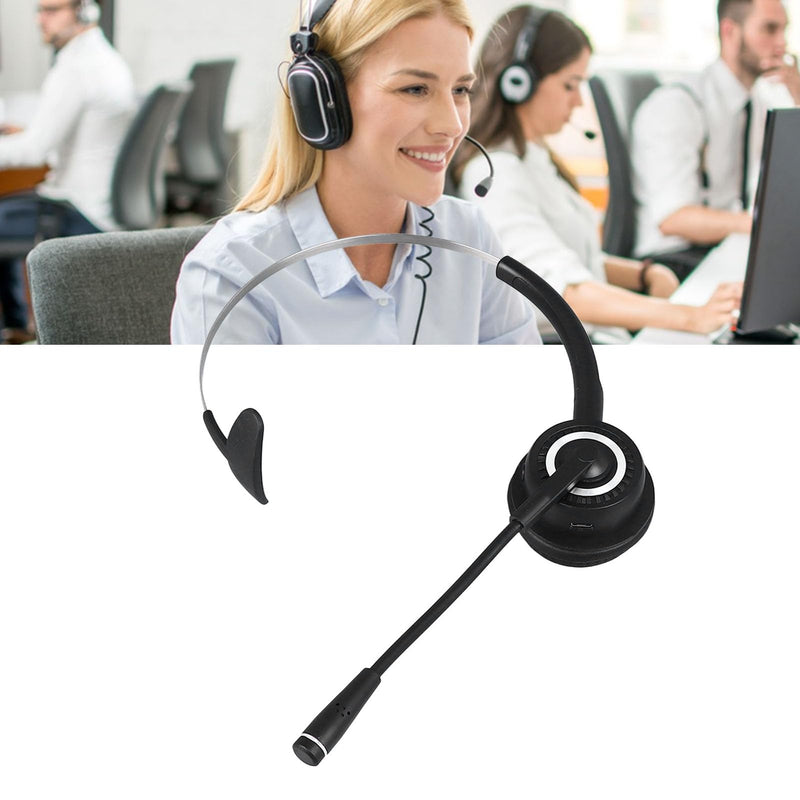Jectse Bluetooth Headset with Microphone, Single Ear Trucker Bluetooth Headset Noise Reduction On Ear Headphones for Trucker Home Office