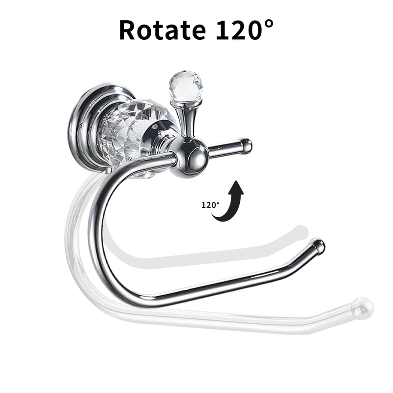 Silver Crystal Toilet Paper Holder, Chrome Bathroom Toilet Paper Roll Hanger Wall Mounted, Modern Toilet Tissue Holder Bathroom Accessory Silver