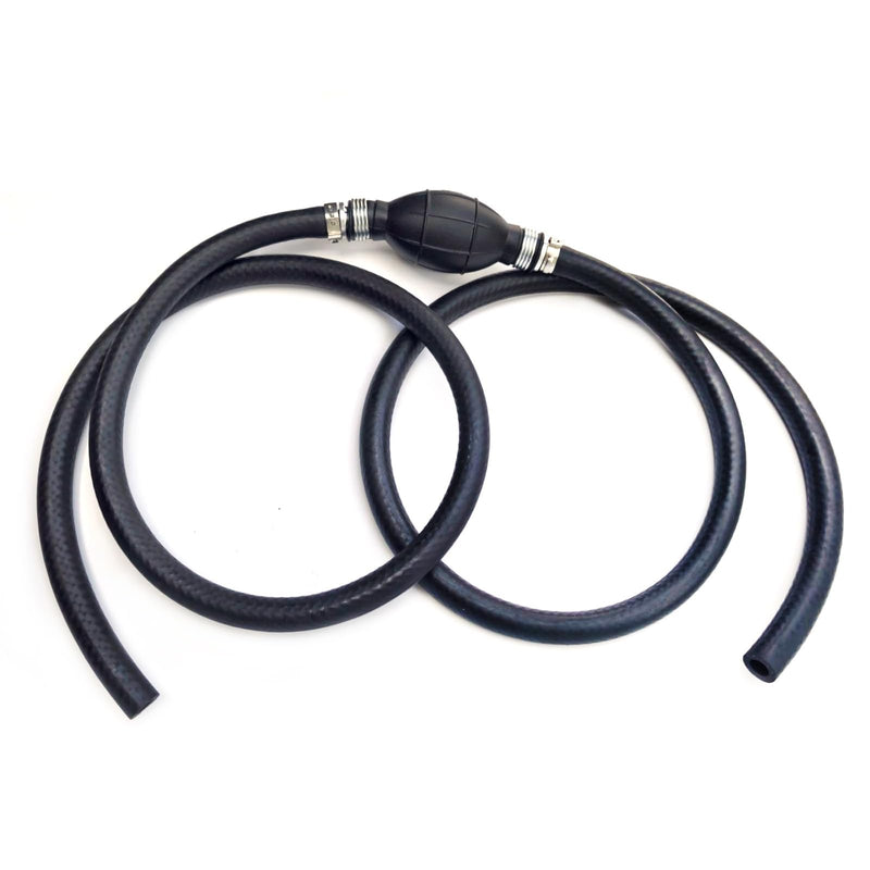 3/8 Inch 6FT boat fuel line with primer bulb Nylon Braided Fuel Line Assembly 3/8" 10mm Hose Line Universal Fuel Line with Primer Bulb Steel Hose Clamps for Marine Outboard Boat Motor RVs