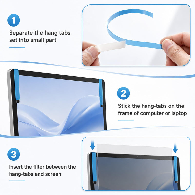 20PCS Laptop Double Sided Adhesive Screen Repair Tape | Blue Pull Tab Stretch Tapes Easy Stretch Adhesive Strips for Tablets Mobile Phones Laptop Lcd LED Screen Display Replacement