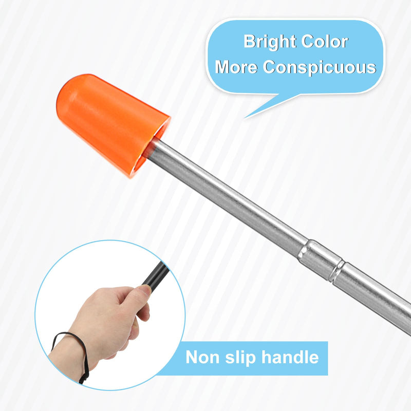 PATIKIL Telescopic Teachers Pointer, 2 Pcs Teacher Pointer Stick for Classroom Pointer Extendable Handheld Teaching Pointer for Presenters Whiteboard, 47.2 Inch, Orange Black
