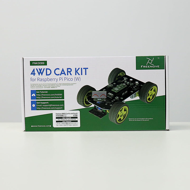 Freenove Mecanum Wheel Car Kit for Raspberry Pi Pico W (Included) (Compatible with Arduino IDE), Dot Matrix Expressions, Obstacle Avoidance, Line Tracking, Light Tracing, Colorful Light, App Mecanum Wheels with Raspberry Pi Pico W