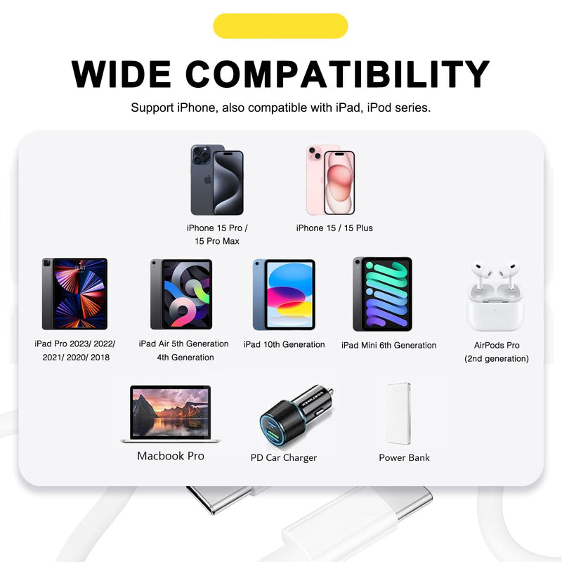 Car Carplay Cable for Iphone 15 Pro Max Car charger iphone 15 Car Charger, Iphone 15 Carplay Cable USB a to USB c Adapter iphone 15 Pro Plus Car Charger, iPad USB C Cable 10th Pro Air 5th 4th Mini 6th