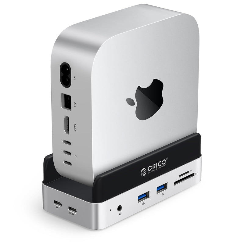 ORICO MiniDock Mac mini M4 Dock and Stand with 8TB M.2 SSD Enclosure (SSD NOT Included), 2xUSB A 10Gbps, SD/TF Card Slots, 3.5mm Audio, for Mac mini M4 and M4 Pro 2024(VSE) 0GB(SSD not included)