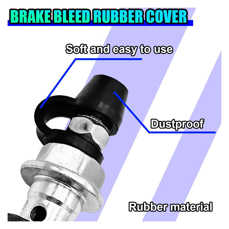24PCS Brake Bleeder Screw Caps, Vehicle Rubber Grease Fitting Zerk Covers, Automotive Brake Bleeder Nipple Dust Cover Accessories for Motorcycle Bicycle Car 24PCS