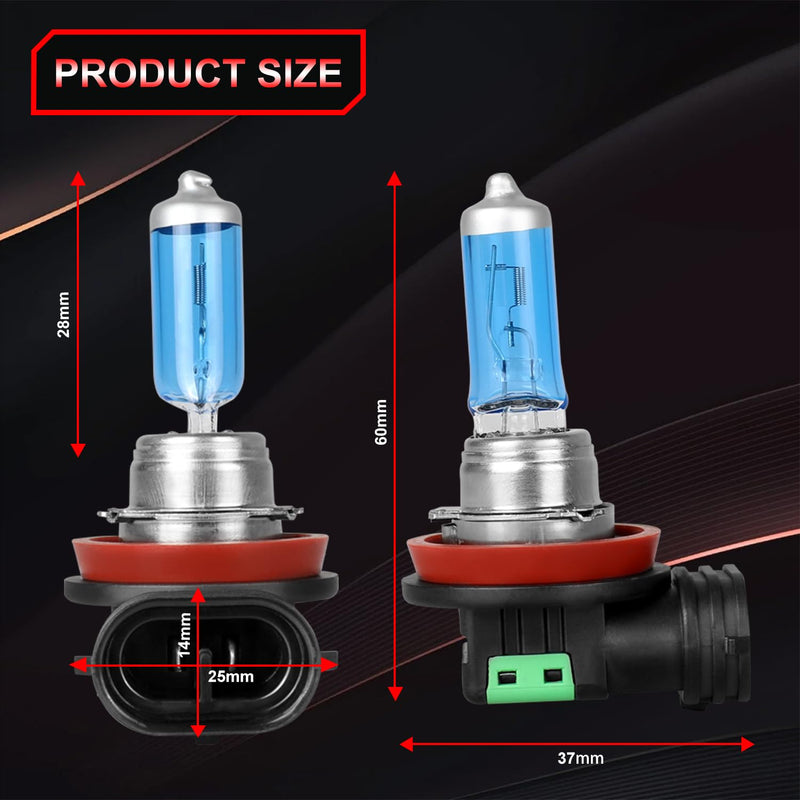  [AUSTRALIA] - Fit for Toyota Tacoma 2016 2017 2018 2019 2020 2021 2022 2023 Headlight Bulbs,H9/H11 High Beam + H11 Low Beam Halogen Headlight Bulbs Headlamp Replcement Bulb Kit,Plug and Play,Bright White for Toyota Tacoma 2016-2023(Hi&Lo beam)