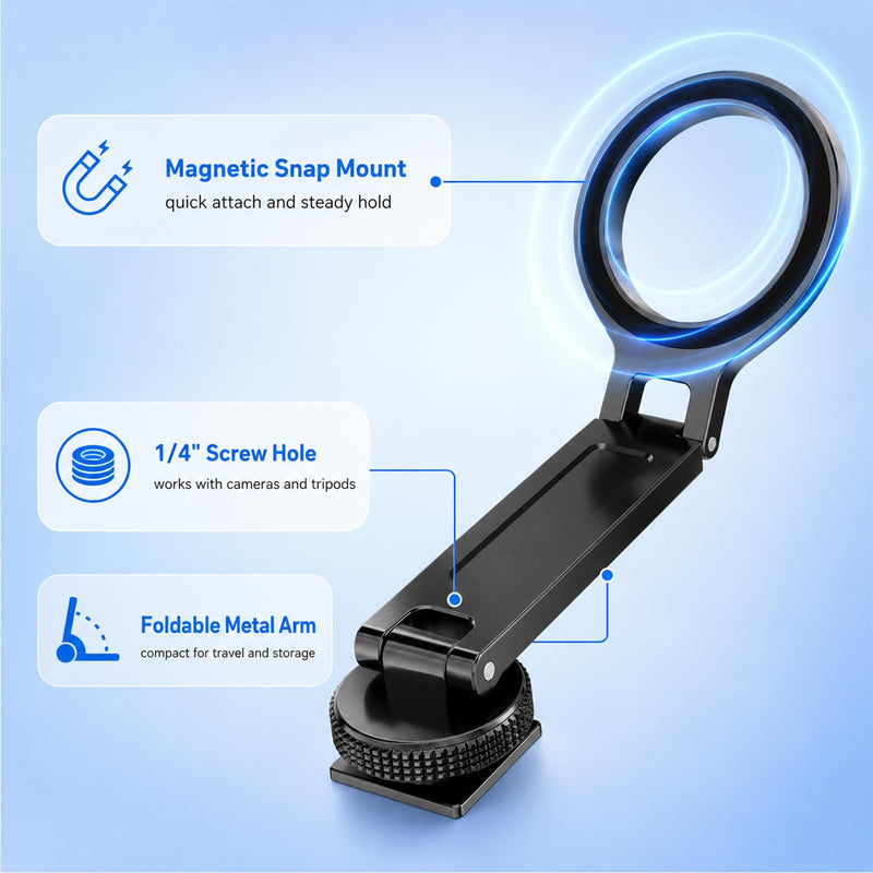 Magnetic Tripod Holder Mount Adapter for Magsafe,Adjustable Magnetic Phone Tripod Mount,Aluminum,Tripod Phone Mount,with 1/4” Screw for iPhone 12 13 14 15 16 Plus Pro Max All Series
