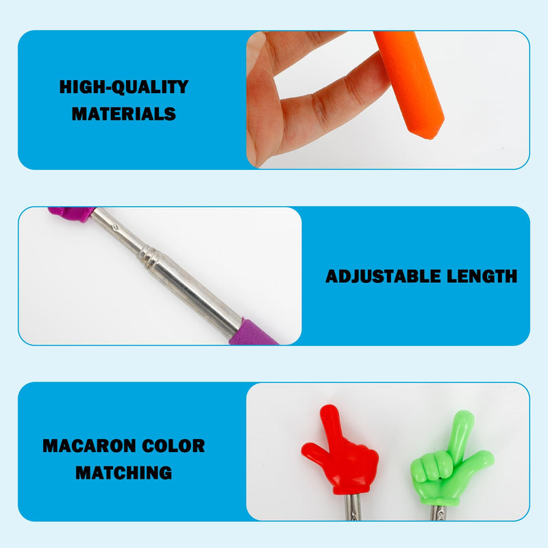 7 Pcs Telescopic Teachers Pointer, Extendable Hand Pointer Stick for Classroom, Presentation, Blackboard,Retractable Metal Pointer for Teachers and Presenters (Multiple Colours)
