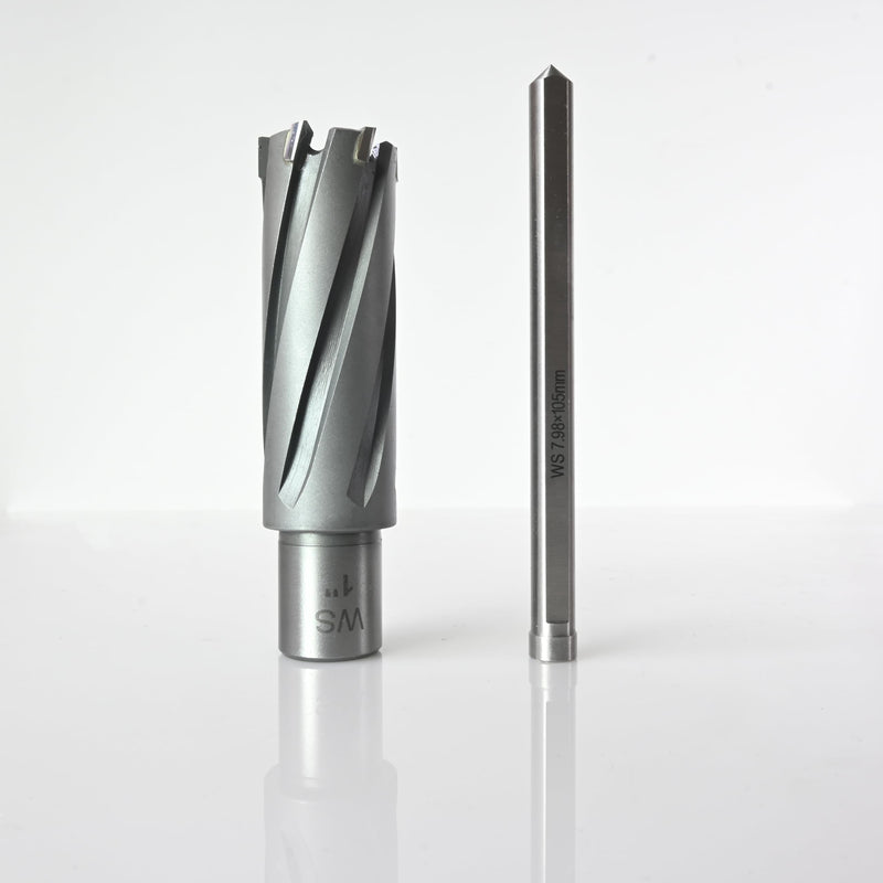 Wind Speed Carbide-Tipped Annular Cutter 1" Diameter x 2" Depth with Weldon Shank, High Precision Mag Drill Bit for Magnetic Drill Press, for Hard Material, Stainless Steel, Cast Iron, CT-500 2" depth (50mm)