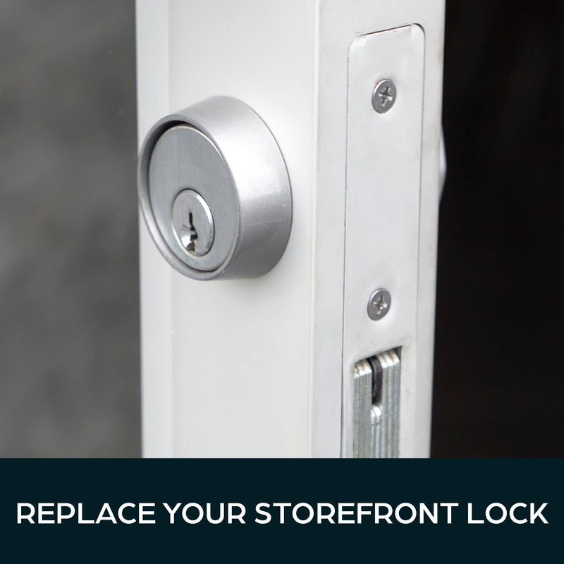 Summit DOORWARE Mortise Cylinder Hook Bolt with Keys | Adams Rite Style Door Lock Replacement Parts | Mortise Lock with Thumbturn Cylinder | Replacement for MS1850S-X5X Locks | Duronotic Finish 1-1/8" Backset