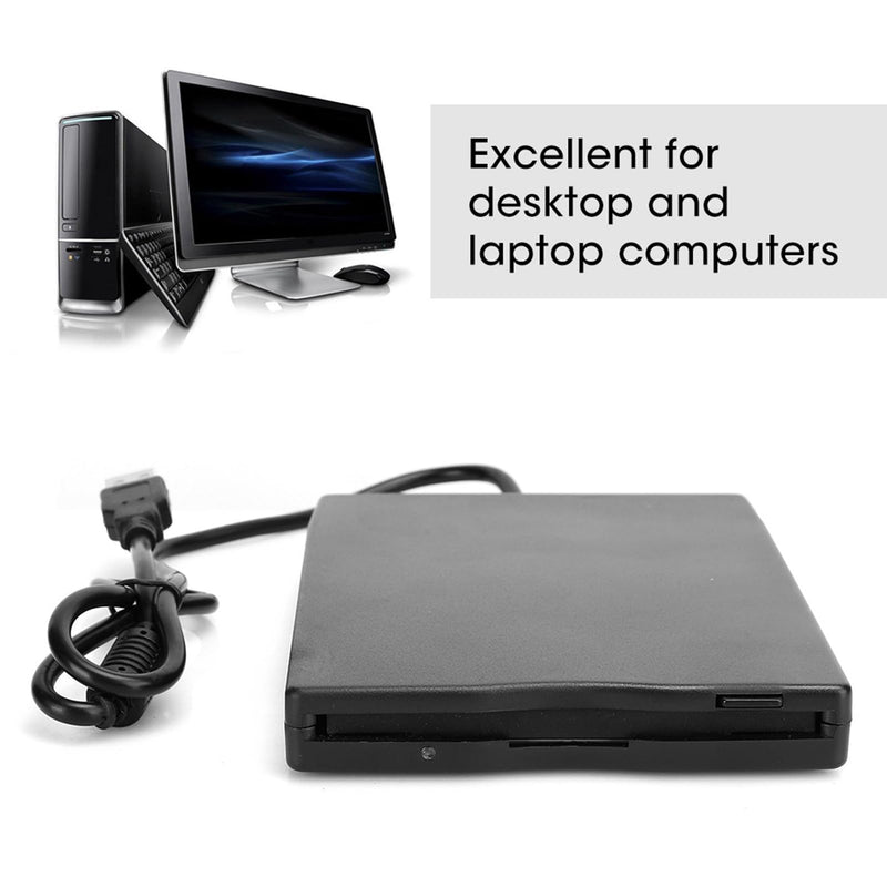 Floppy Disk Reader, 3.5 Inches Removable Ultra Thin External Floppy Disk Drive, Portable Plug and Play FDD USB Drive, External Floppy Diskette Drive for Desktop and Laptop Computers