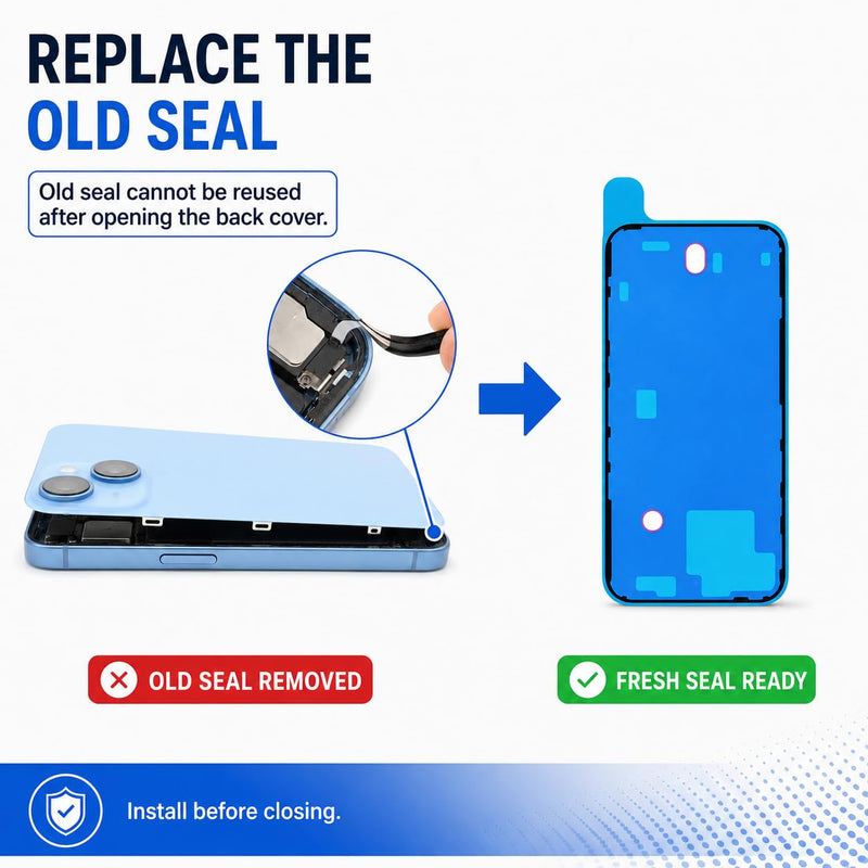 2-Pack Pre-Cut Back Glass Adhesive Seal Compatible with iPhone 14 Plus (6.7 inch) — Water-Resistant Dust & Splash Protection Seal