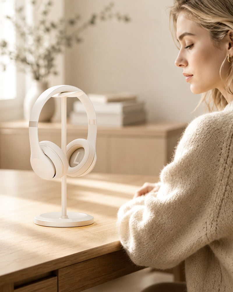 Headphone Stand, Desktop Headset Holder, Starlight | Earphone Stand, Gaming Headphone Hanger, Enlarged Headrest Heavy Base, Office Desk Accessories for All Headphones Size