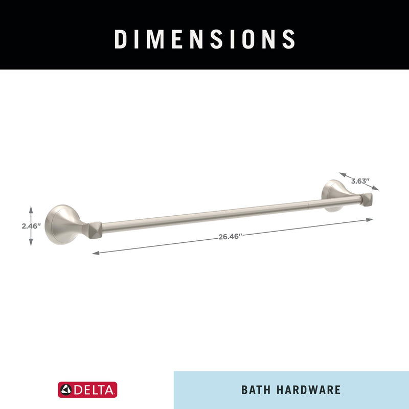 Delta Towel Rack | 24 or 18 Inch Brushed Nickel Adjustable Towel Bar for Bathroom, Kitchen | Esato Accessories