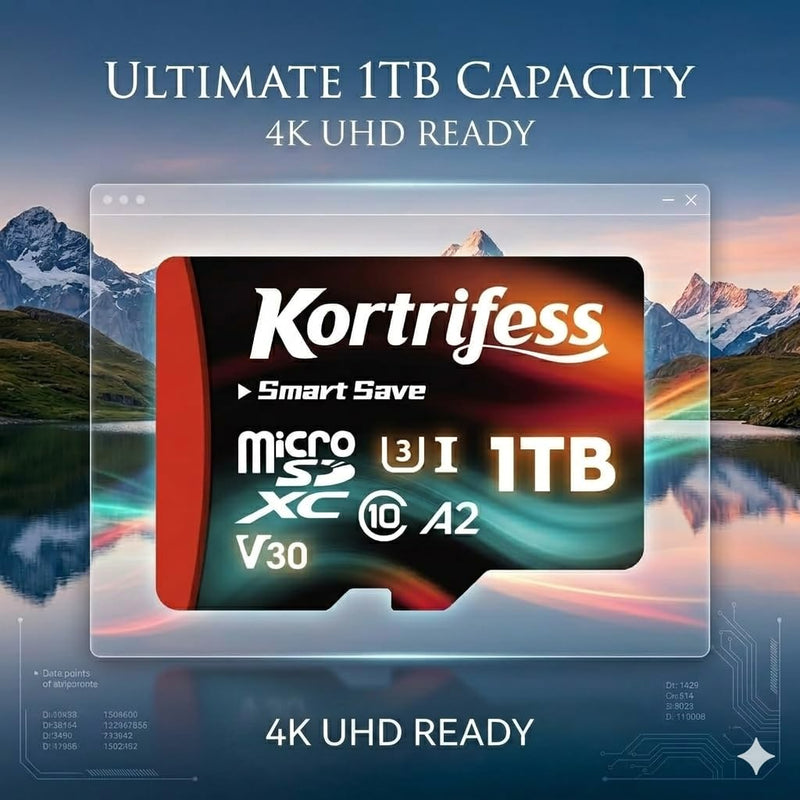 1T(999GB) Micro SD Card, microSDXC TF Card UHS-I Memory Card | Read Speed 130MB/s, Class 10, C10, U3, A2, V30 for DSLR Camera 4K UHD Full HD Video Recording